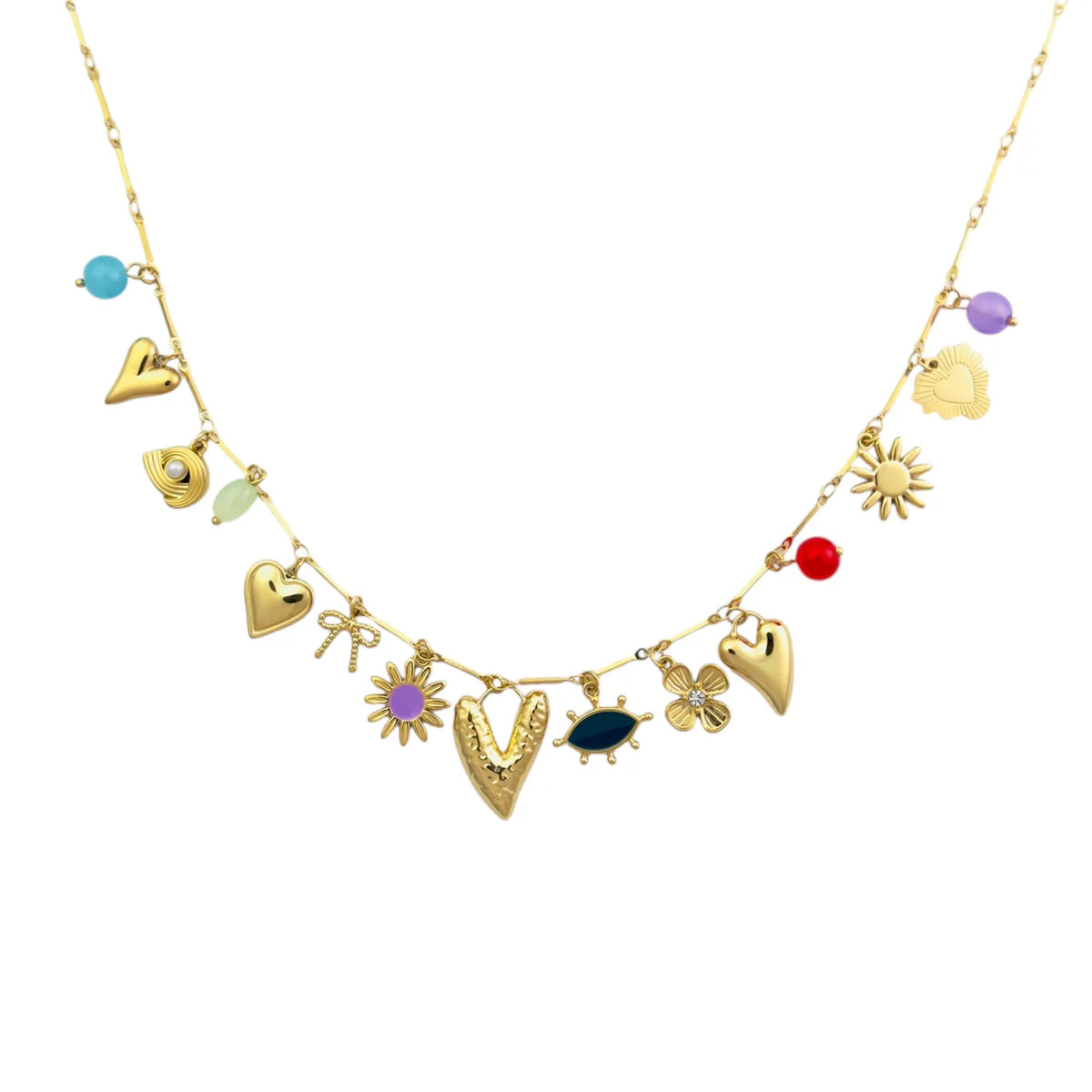 DIAMANT-HERZ-KETTE - GOLD