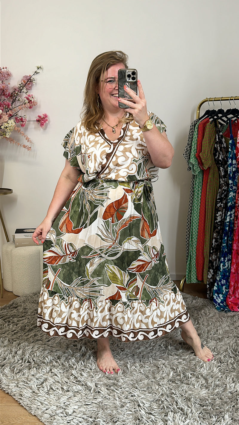 HALF-LONG DRESS FLOWER PRINT 