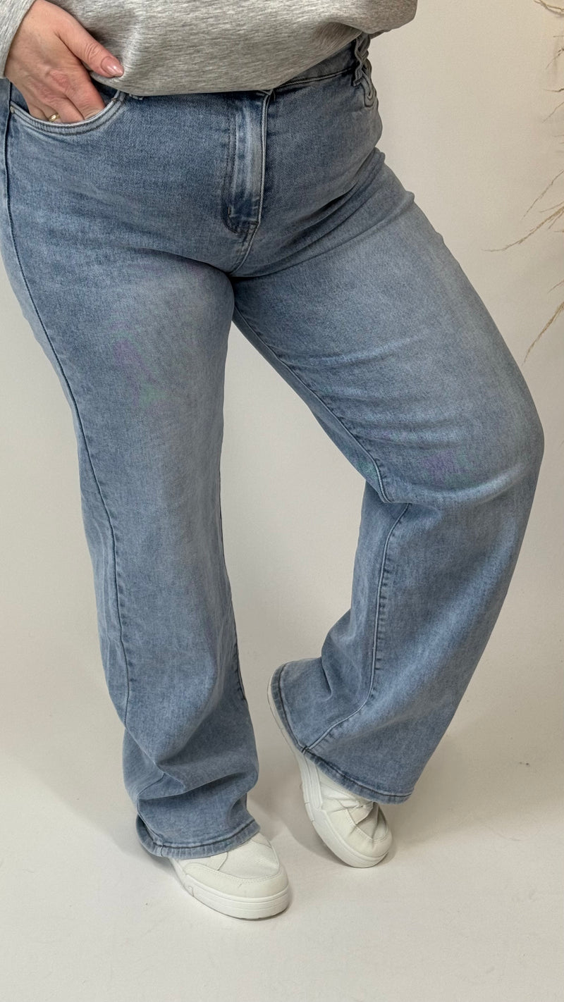 MOM WIDE LEG JEANS BRAND GOODIES DJ2456(40 to 48) - GRAY