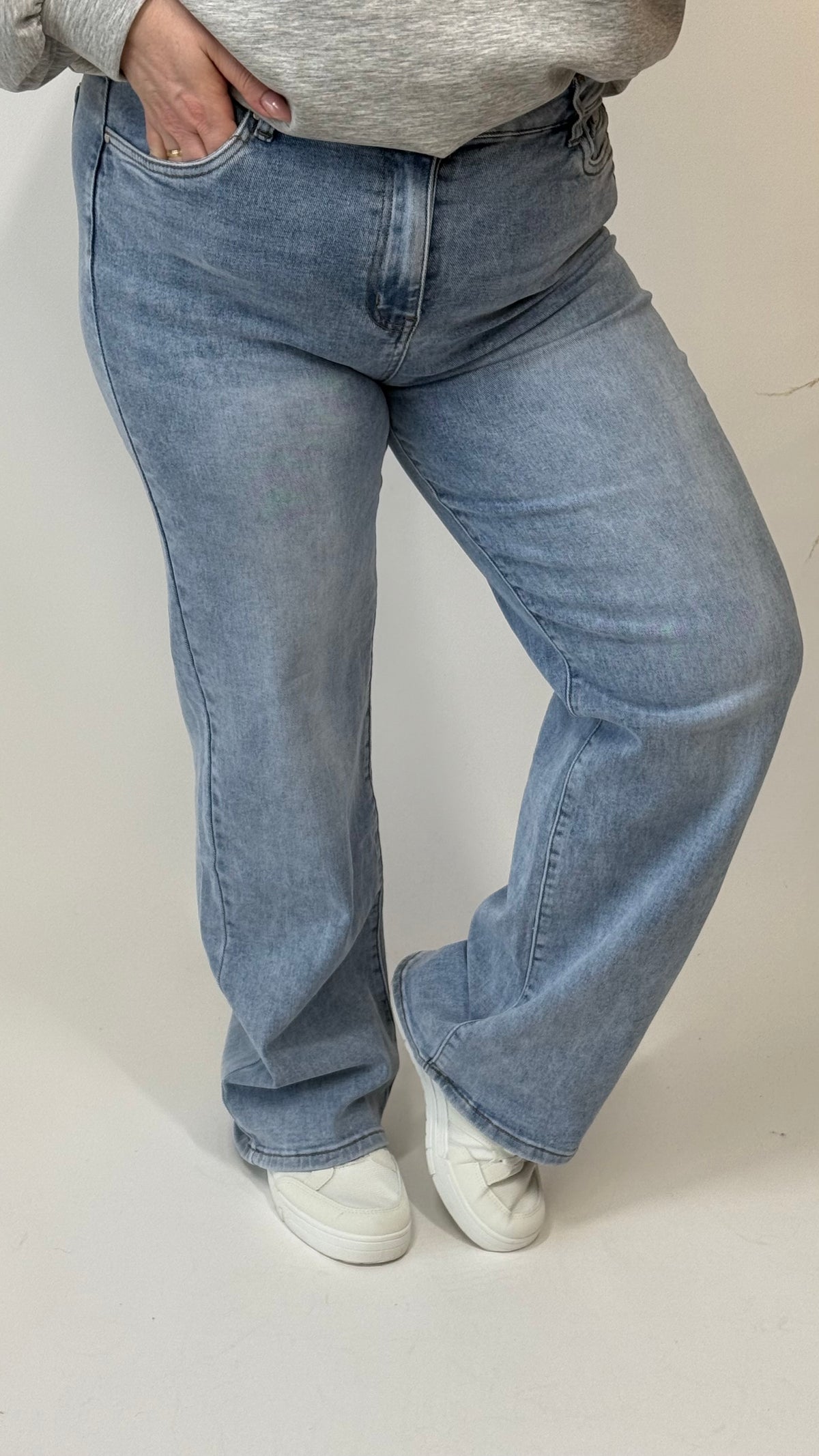 MOM WIDE LEG JEANS BRAND GOODIES DJ2456(40 to 48) - GRAY