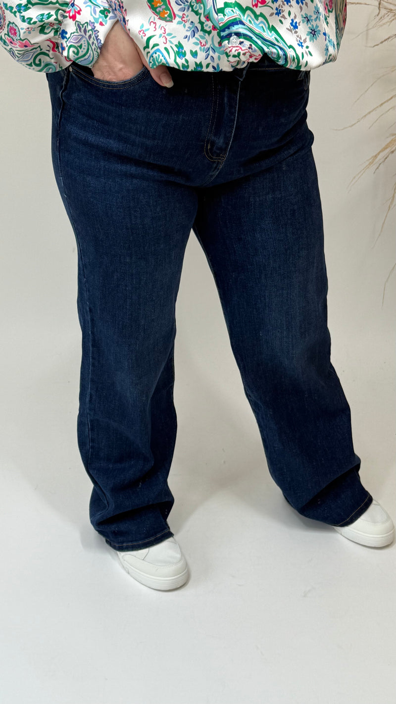 GOODIES JEANS WIDE LEG DJ2542 - DENIM DARK