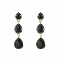 OVAL STONE EARRINGS - 2 COLORS