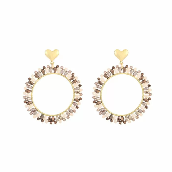 OVAL STONE EARRINGS - 2 COLORS