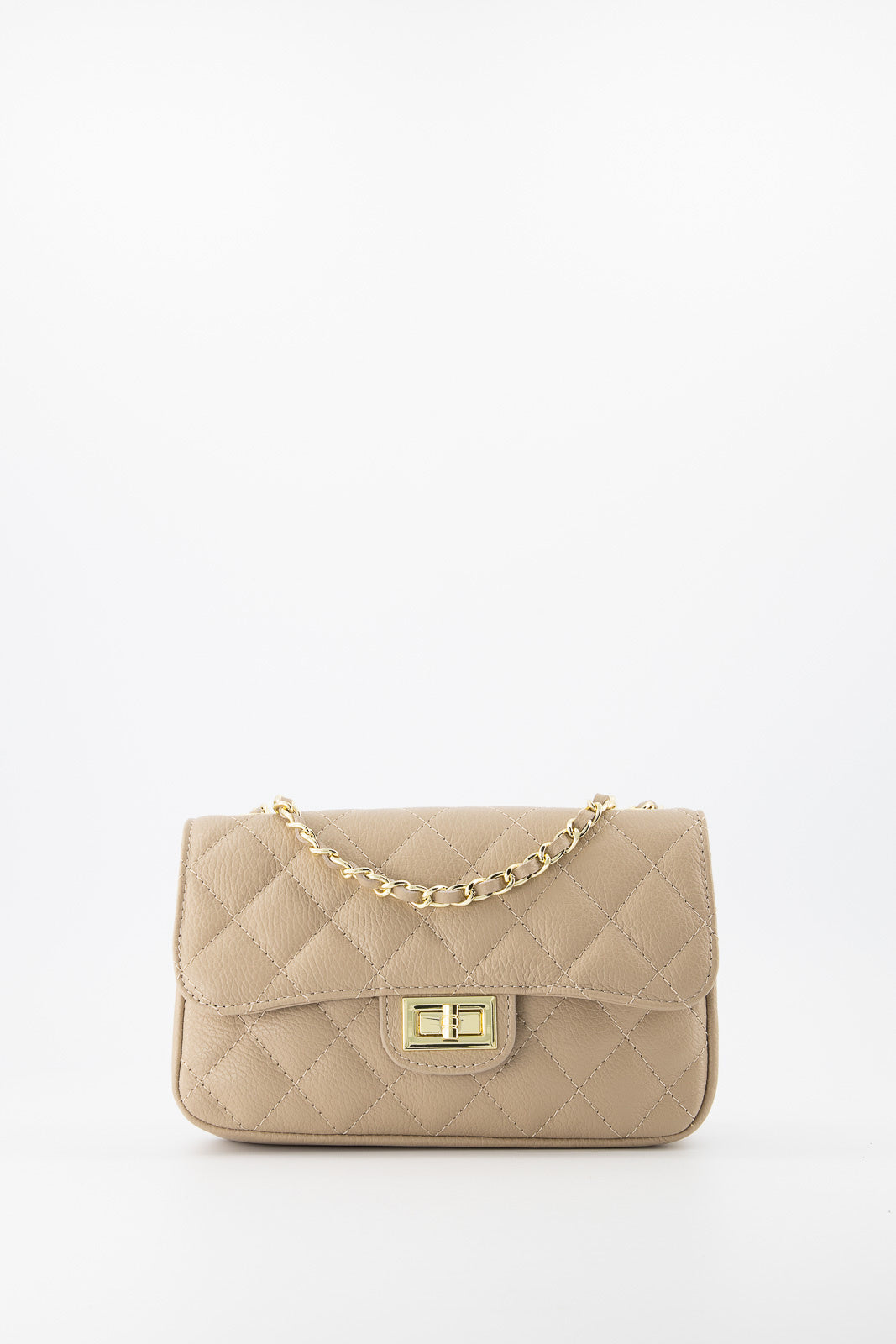 SOPHIA CLASSIC BAG LEER / TAUPE