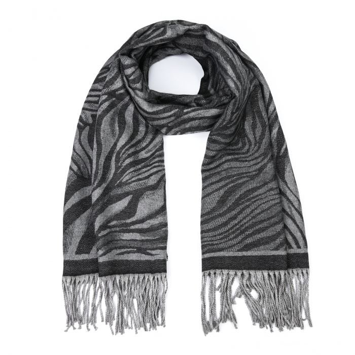 MEGAN SCARF - GRAY/BLACK 